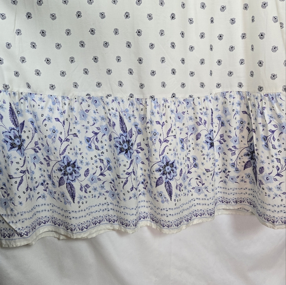 Old‎ Navy Womens Blue White Floral Smocked Fit & Flare Midi Peasant Dress XL New - Picture 6 of 14